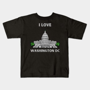 I love this city My home Washington DC USA city tall monument dc statehood Kids T-Shirt